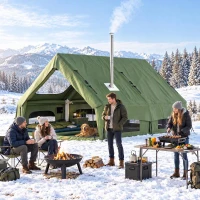 Outsunny Opblaasbare Tent 8-10 Personen Snelle Opzet 4-Seizoenen Waterdicht Krasbestendig Tent met Kachelopening Dakramen(m-8)