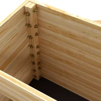 Outsunny Carré potager de jardin sans fond 4 étages pour herbes légumes fruits fleurs 113 x 113 x 46 cm bois naturel(m-11)