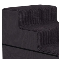 PawHut Dog Steps, 4-Step Dog Stairs for Bed and Sofa, Pet Stairs with Carry Handle, Washable Cover(m-12)