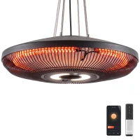 Outsunny încălzitor Electric Suspendat cu Infraroșu 1000/2000W, Negru(m-11)