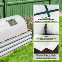 Outsunny FolieKas, Mini-Tunnelkas met Meshramen, UV-bestendig, Kunststof Folie, 300 x 80 x 45 cm, Wit(m-6)
