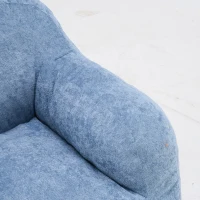 Sitzsack-Sessel mit Armlehnen, Kunstfellbezug und hochelastischer Schaumstofffüllung, für Wohnzimmer und Leseecke, 95x95x79 cm, Blau(m-27)