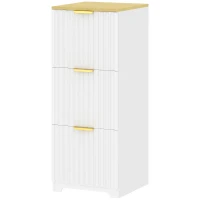 HOMCOM Arquivador Vertical com 3 Gavetas e Barras Ajustáveis para Pastas A4, Móvel de Escritório 39,5 x 40 x 103 cm, Branco(m-1)