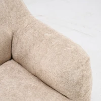 Sitzsack-Sofa mit Armlehnen, zerkleinerter Schaumstofffüllung und Kunstfellbezug für Wohn- und Schlafzimmer, Beige(m-22)