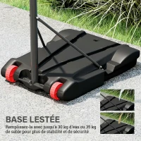 SPORTNOW Panier de Basket Extérieur et Fléchettes 2 en 1, Hauteur Réglable 210-247cm, Portable, Roues, Base Remplissable, Noir(m-6)