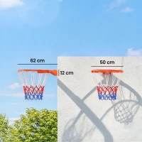 SPORTNOW Basketballkorb zur Wandmontage mit Allwetter-Netz, robuster Universal-Ersatzring für Innen- und Außenbereich(m-3)