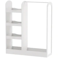 AIYAPLAY Stojak na ubrania dla dzieci z lustrem 5 półek wieszak wolnostojący 90 x 30 x 108 cm Biały(m-1)