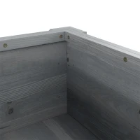 Outsunny 58L Garden Raised Bed Planter Grow Containers for Outdoor Patio Plant Flower Vegetable Pot Fir Wood, 100 x 36.5 x 36 cm, Grey(m-9)
