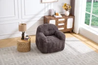 Sitzsack-Sofa mit Armlehnen, zerkleinerter Schaumstofffüllung und Kunstfell, 95x95x79 cm, Dunkelgrau(m-18)
