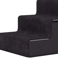 PawHut Dog Steps, 4-Step Dog Stairs for Bed and Sofa, Pet Stairs with Carry Handle, Washable Cover(m-13)
