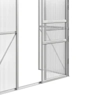 Outsunny Serre adossée serre de jardin fenêtres ouvrables à 5 niveaux panneau en PC cadre aluminium 192 x 68 x 196 cm transparent(m-13)