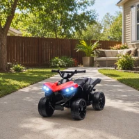 AIYAPLAY Quad électrique enfant 6V, voiture électrique enfants ATV, musique et phares LED, pour 18-56 mois, 70x42x45cm, rouge(m-2)