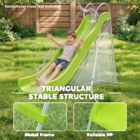 AIYAPLAY Freestanding Kids Slide with Climbing Ladder, Outdoor Playground Equipment for Ages 3-8 Years, Green(m-6)