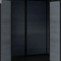 Outsunny 8 x 4 ft Resin Garden Shed, Wood-Effect Outdoor Storage Shed with Floor, Windows, Lockable Doors and Vents, Dark Grey(m-13)