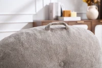 Sitzsack-Sessel, geschredderte Schaumstofffüllung, Kunstfell, Armlehnen, 95x95x79 cm, Hellgrau(m-11)