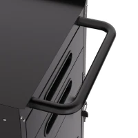 Armoire à outils mobile étroite en métal, porte verrouillable, 2 tiroirs et roulettes pivotantes, Noir(m-10)