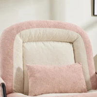 Fauteuil à bascule grand format, dossier réglable et repose-pieds escamotable, poches latérales, coussin rembourré, intérieur et extérieur, Rose(m-10)