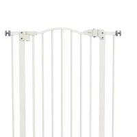 PawHut Metal 74-80cm Adjustable Pet Gate Safety Barrier w/ Auto-Close Door White(m-11)