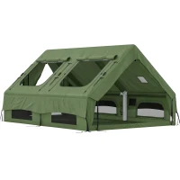 Outsunny Opblaasbare Tent 8-10 Personen Snelle Opzet 4-Seizoenen Waterdicht Krasbestendig Tent met Kachelopening Dakramen(m-1)