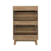 Schuhschrank mit Kippschutz und Doppeltüren, 60x24x94 cm, Eiche(m-10)