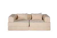 Wandelbares modulares Boden-Schlafsofa aus Chenille, klappbare Sofa- und Matratzenfunktion, 200x100x63 cm, Beige(m-18)