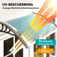 Outsunny® luifel voordeurluifel 100 x 80 cm luifel overkapping polycarbonaat transparant | Aosom.de(m-4)