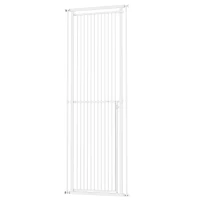 PawHut Barrière de Sécurité Chat Barrière Chien Extra-Haute 112-200cm Réglable Anti-Saut Double Sens Acier 70x200 cm Blanc(m-17)