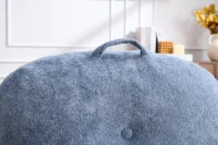 Sitzsack-Sessel mit Armlehnen, Kunstfellbezug und hochelastischer Schaumstofffüllung, für Wohnzimmer und Leseecke, 95x95x79 cm, Blau(m-9)