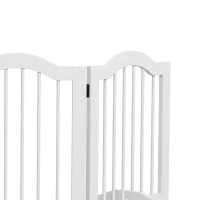 PawHut Opvouwbaar Hondenhek, 4 Panelen, voor Trappen, Gangen, Deuren, MDF/Massief Hout, Wit(m-10)