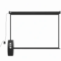 HOMCOM Ecrã de Projeção Elétrico 100" 4:3 com Comando à Distância para Interior e Exterior Preto(m-1)