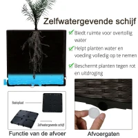 Outsunny verhoogd bed, plantenbak met afwateringsgaten, bloembak in rotan-look, PP, bruin(m-7)