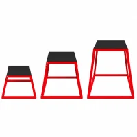 SPORTNOW Conjunto Boxes Pliométricos Trapezoidais Antiderrapantes 30,5-61 cm Vermelho(m-1)