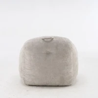 Sitzsack-Sessel, geschredderte Schaumstofffüllung, Kunstfell, Armlehnen, 95x95x79 cm, Hellgrau(m-27)