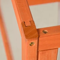 Outsunny Compacte Houten Mini-Kas met Doorzichtig Polycarbonaat Deksel, Oranje 90 x 46 x 40 cm(m-7)