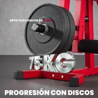 SPORTNOW Máquina de Extensión y Curl de Piernas Ajustable 3 en 1 Carga 300 kg con Carga de Placas para Casa Gimnasio Rojo(m-7)