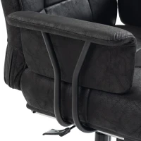 HOMCOM Office Chair, Big and Tall Desk Chair with Footrest, Wide Seat, Leathaire, Reclining Back, Swivel Wheels, Black(m-13)