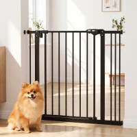 PawHut Adjustable Safety Gate w/ One Extensions, Four Adjustable Screws, Black(m-14)