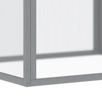 Outsunny Kweekbak Minikas Broeikas met Deksel van Hout en Polycarbonaat Weerbestendig Lichtgrijs 90 x 80 x 58 cm(m-7)