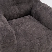 Sitzsack-Sofa mit Armlehnen, zerkleinerter Schaumstofffüllung und Kunstfell, 95x95x79 cm, Dunkelgrau(m-25)