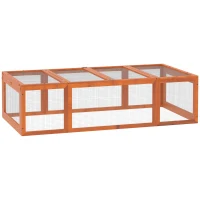 PawHut Clapier lapin extérieur cage cochon d'Inde toit ouvrable et portes verrouillables 180 x 90 x 48 cm jaune(m-1)