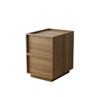 Nachttisch, minimalistisches Design, 2 grifflose Schubladen, 38x48x50 cm, Eiche(m-6)