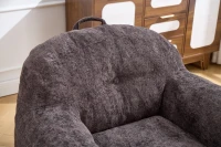 Sitzsack-Sofa mit Armlehnen, zerkleinerter Schaumstofffüllung und Kunstfell, 95x95x79 cm, Dunkelgrau(m-16)