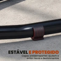 HOMCOM Cavalete para Mota Suporte Traseiro Universal de Aço com Suportes em U e L para Roda 10" 17" 18" Carga 200 kg Preto(m-7)