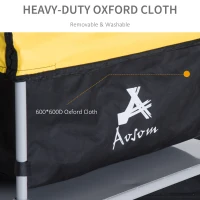 HOMCOM Two-Wheel Bicycle Large Cargo Wagon Trailer Oxford Fabric, Folding Storage, & Removable Cover, Yellow(m-5)