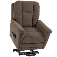 HOMCOM Fauteuil Releveur Électrique Massage et Chaleur Fauteuil Relax Électrique Velours Port USB Dossier Inclinable Marron(m-1)