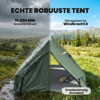 Outsunny Opblaasbare Tent 8-10 Personen Snelle Opzet 4-Seizoenen Waterdicht Krasbestendig Tent met Kachelopening Dakramen(m-5)
