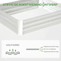 Outsunny gegalvaniseerd stalen verhoogd bed zilver 120 x 90 x 30 cm(m-5)