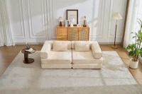 Wandelbares modulares Boden-Schlafsofa aus Chenille, klappbare Sofa- und Matratzenfunktion, 200x100x63 cm, Beige(m-11)