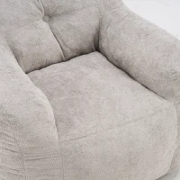 Sitzsack-Sessel, geschredderte Schaumstofffüllung, Kunstfell, Armlehnen, 95x95x79 cm, Hellgrau(m-23)