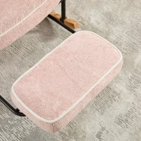 Fauteuil à bascule grand format, dossier réglable et repose-pieds escamotable, poches latérales, coussin rembourré, intérieur et extérieur, Rose(m-13)